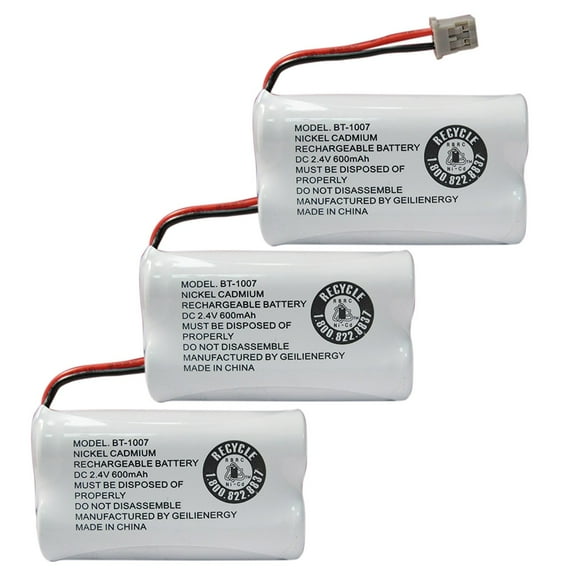 GEILIENERGY 2.4V 700mAh BT1007 Replacement for Uniden BT-1007 BT-1015 BT-904 GE-TL26602 CPH-479B Battery(3-Pack)
