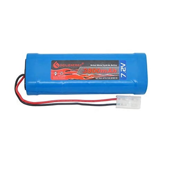 GEILIENERGY 7.2V 3800mAh High Power Rechargeable NiMH Battery Pack Low-self Discharge for RC Cars,Electric Rc Monster Trucks,Traxxas with Tamiya Connector(Color May Change)