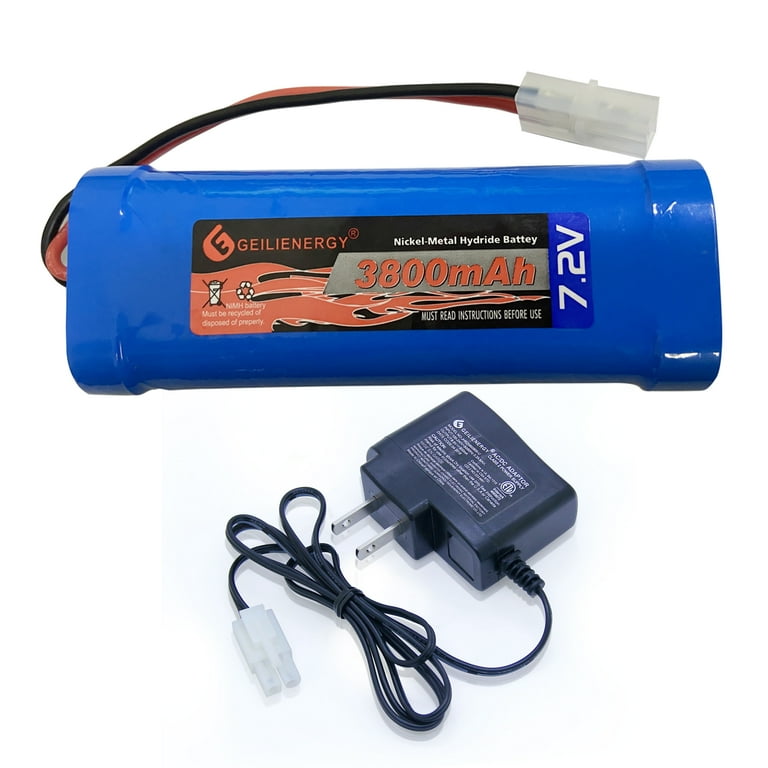 GEILIENERGY 7.2V3800mAh NiMH RC Battery for RC Cars Hobby Battery with Tamiya Connector for Car Truck Truggy Buggy 1 Pack 1PCS 7.2V Charger Walmart