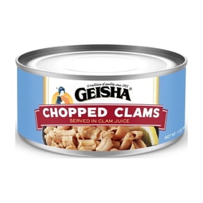 GEISHA Chopped Clams(Razor Clams) in Clam Juice 7oz(Pack of 12) | Zero Sat Fat & Trans Fat  Wild Caught  Good for Clam Chowder  Gluten Free  No MSG  NON-GMO