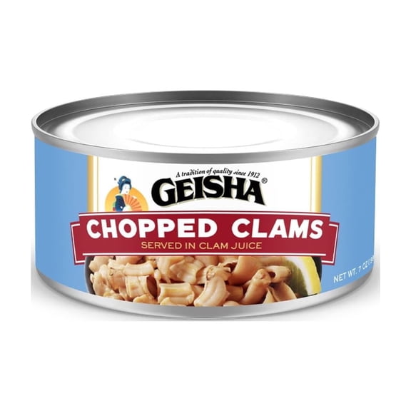 GEISHA Chopped Clams(Razor Clams) in Clam Juice 7oz(Pack of 12) | Zero Sat Fat & Trans Fat Wild Caught Good for Clam Chowder Gluten Free No MSG NON-GMO