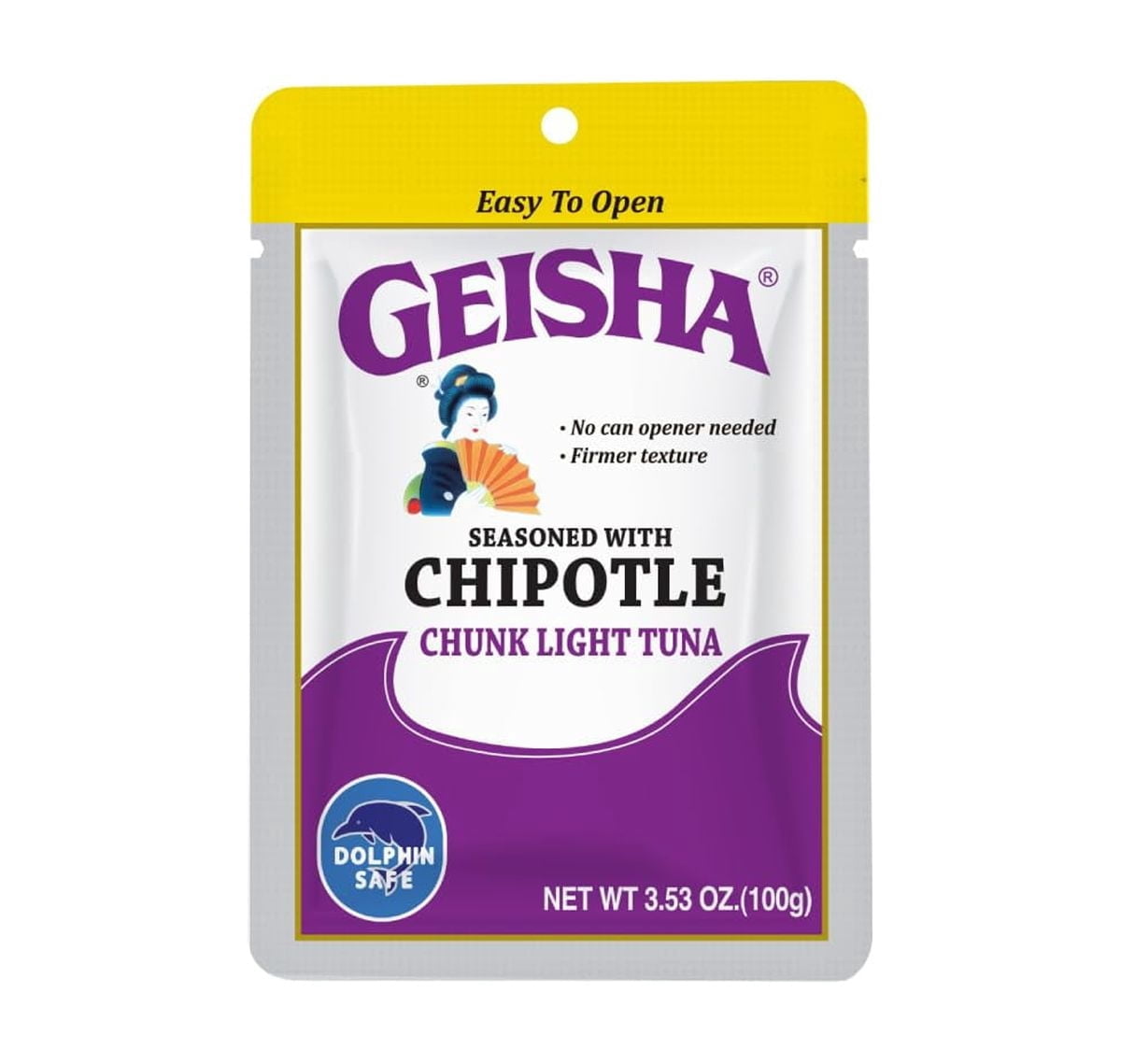 GEISHA Chunk Light Tuna Seasoned with Chipotle Sauce 3.53oz (Pack of 12), Tuna| HALAL & Kosher Certified – Gluten Free – Wild Caught – Dolphin Safe Catch – Good Source of Protein