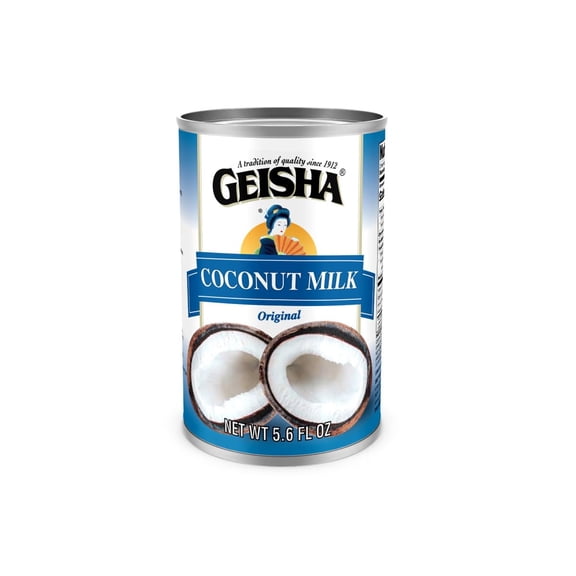 GEISHA Coconut milk 5.6 FL OZ. (Pack of 24), Small Size Coconut Milk 17-19% fat | No Trans Fat - No Sugar Added Gluten Free - Dairy Alternative Coffee Creamer - Made in Thailand