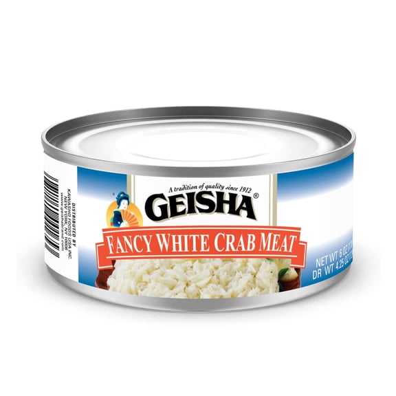 GEISHA Fancy White Crab Meat 6OZ. (Pack of 12), Swimming Crab| Hand Packed Good Source of Protein Wild Caught Carefully Selected