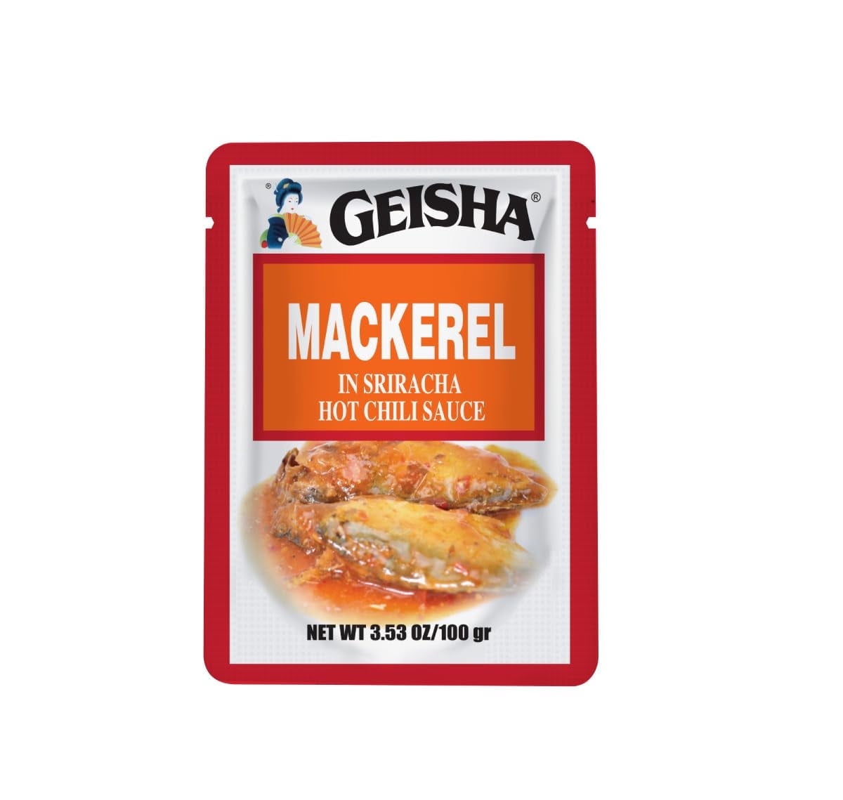 GEISHA Mackerel in Sriracha Hot Chili Sauce 3.53oz (Pack of 24), Mackerel| HALAL & Kosher Certified – Gluten Free – Wild Caught – Good Source of Protein