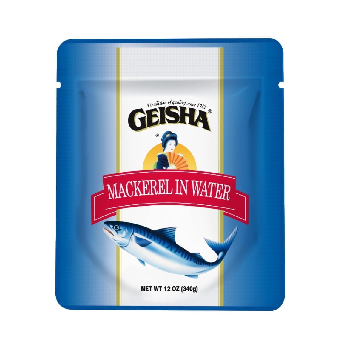 GEISHA Mackerel in Water 12oz (Pack of 24), Mackerel| HALAL & Kosher Certified – Gluten Free – Wild Caught – Good Source of Protein