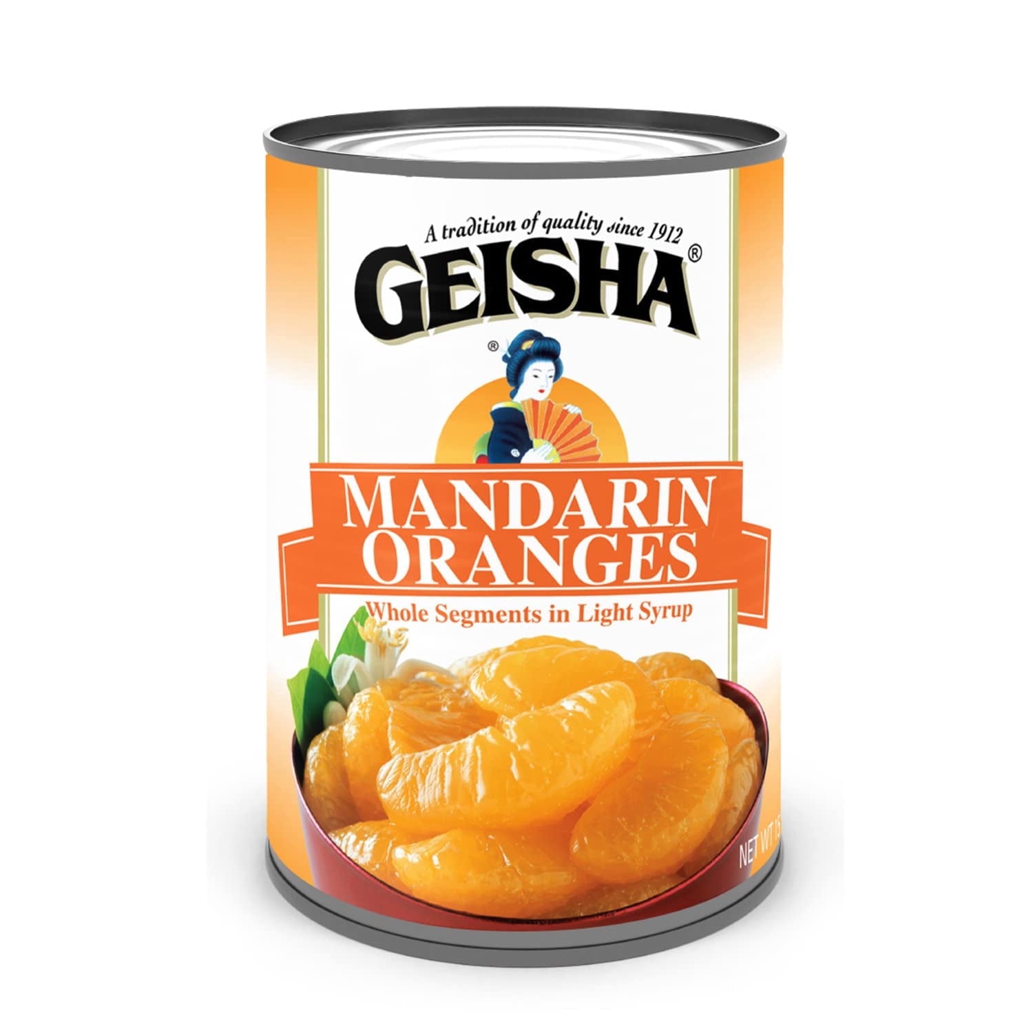 GEISHA Mandarin Oranges in Lite Syrup 15 OZ. (Pack of 24), Mandarin Orange | Kosher Certified － No Saturate & Trans Fat － Gluten Free