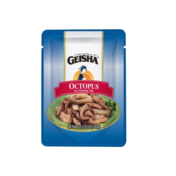 GEISHA Octopus in Soybean Oil 3.53oz (Pack of 24)| Zero Trans Fat,Wild Caught,No Preservatives,Gluten Free,High Protein,Under 100 Kcal,No Additives