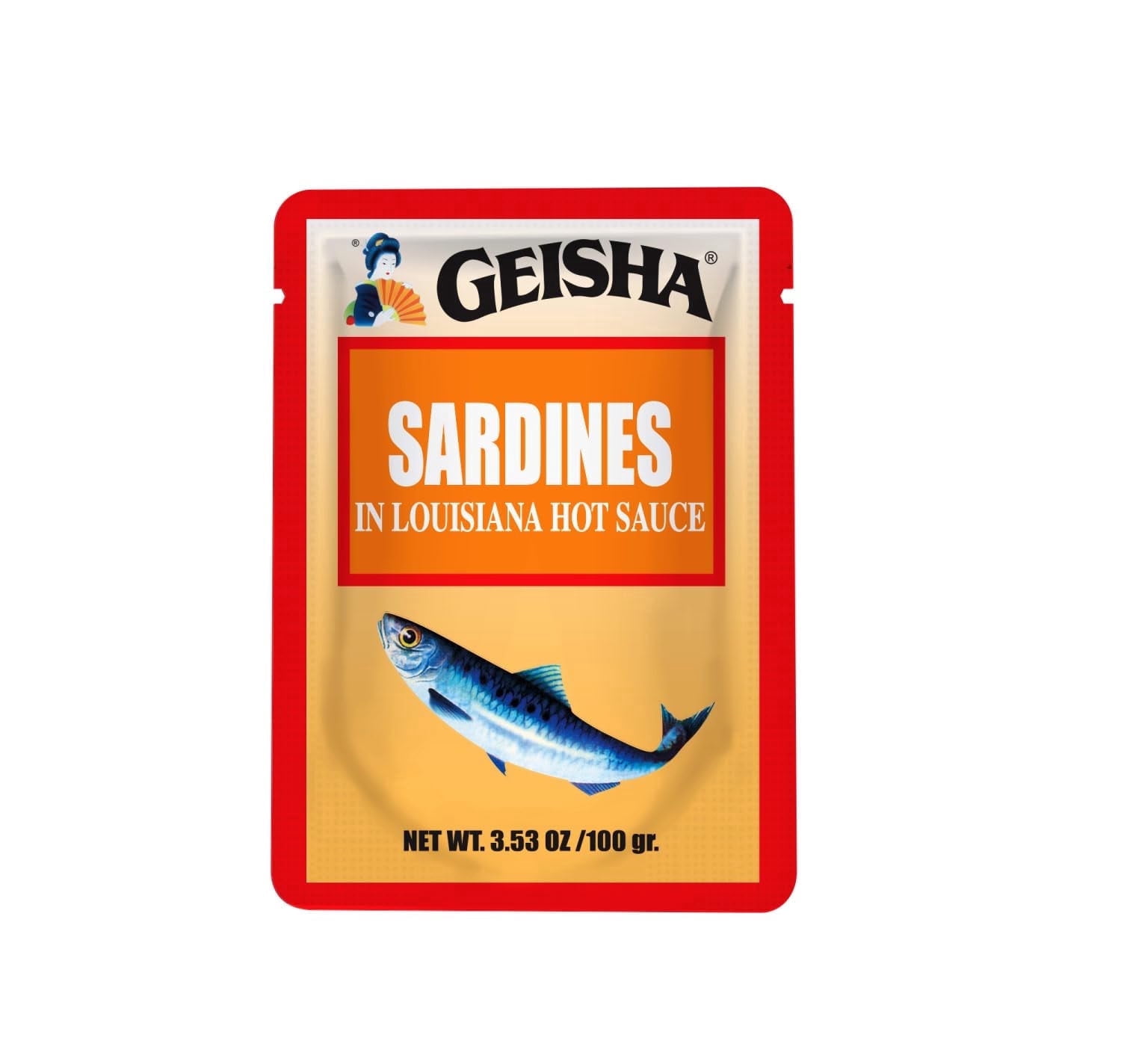 GEISHA Sardines in Louisiana Hot Sauce 3.53oz (Pack of 24), Sardines| HALAL & Kosher Certified – Gluten Free – Wild Caught – Good Source of Protein