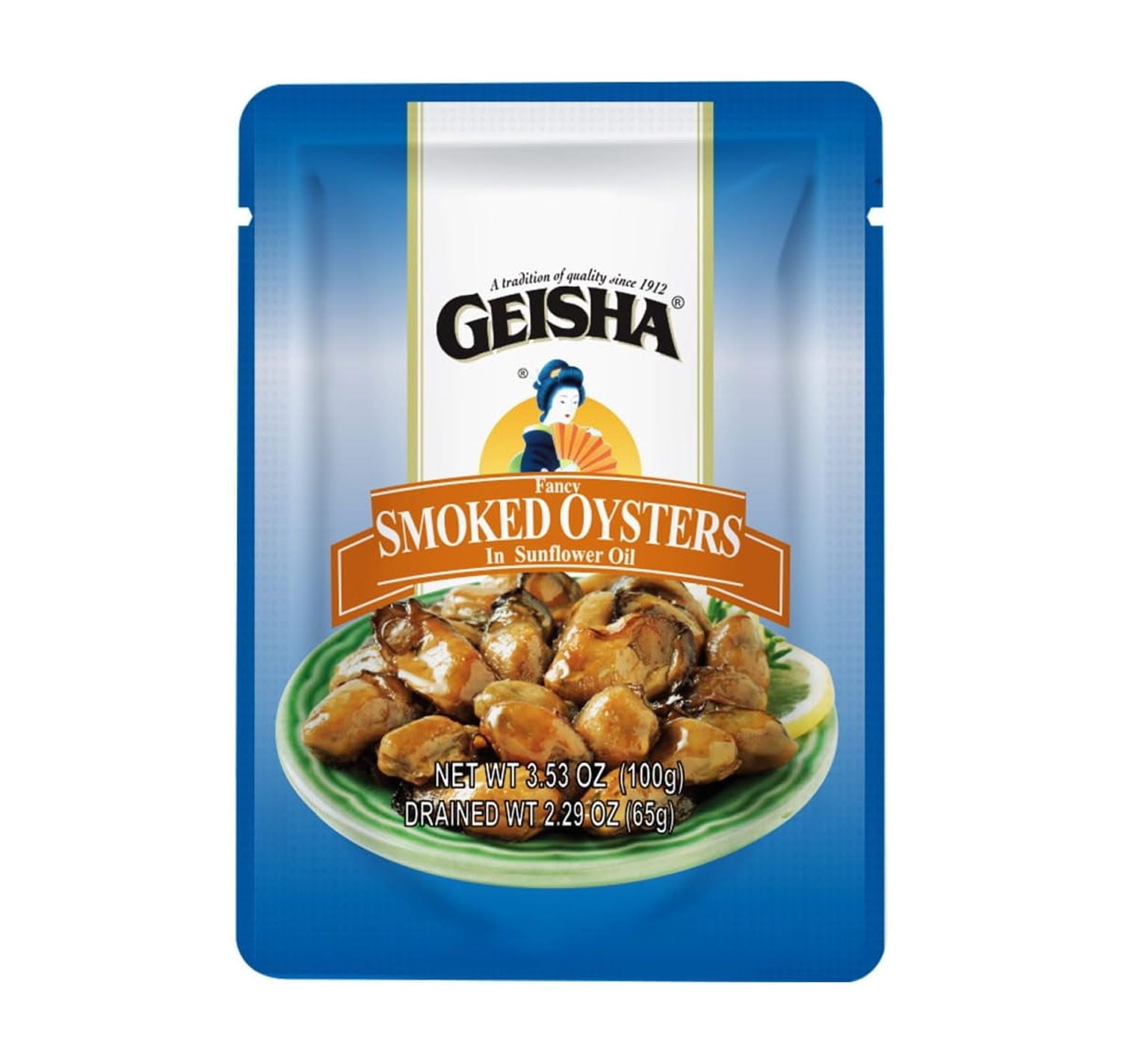 GEISHA Smoked Oysters in Sunflower Oil 3.53oz(Pack of 24), Smoked ...