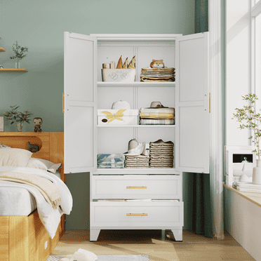 GEITIN Armoires Wardrobe Closet with Shelves and Drawers for Bedroom