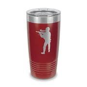 GEK Cobra Operator Tumbler 20 oz - Laser Engraved w/ Clear Lid - Stainless Steel - Vacuum Insulated - Double Walled - Travel Mug - seals gsg-9 special forces operations spec ops - Maroon