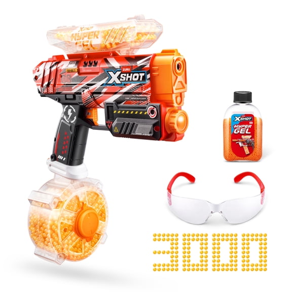 XSHOT Hyper Gel Havoc by ZURU Semi & Fully Automatic Gel Blaster with 3,000 Gellets & Protective Eyewear for Ages 14+