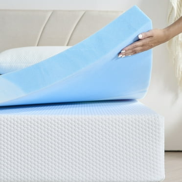 GELBIY Mattress Topper, 2 Inch Full Size Foam Mattress Topper, Blue
