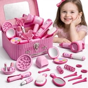 Gelomee 28 Pcs Hair Makeup Kit Toys for 3-5 Year Old Girls, Pretend Play for Toddlers with Realistic Blow Dryer , Ideal Birthday Gifts for 3+ Year Old
