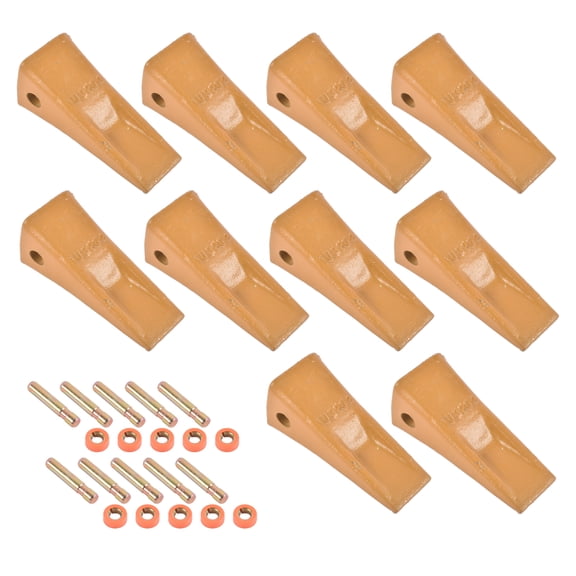 GELUOXI 10 Pack 1U3202 Bucket Teeth + 8E6208 Pins & 8E6209 Sleeved Retainers for CAT J200 Yellow