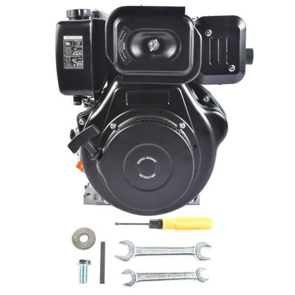 GELUOXI 10HP 418CC 4 Stroke Diesel Engine,186F 6300W Heavy Duty Single Cylinder Diesel Motor Engine For Small Agricultural Machinery (Black)