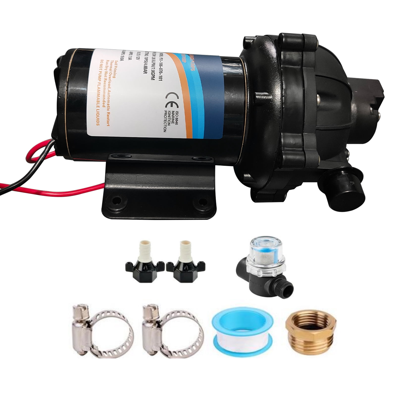 12V Diaphragm Water Pump Kohree 12V RV Fresh Water Pump 7 GPM 70 PSI 12v-diaphragm-water-pump-kohree-12v-rv-fresh-water-pump-7-gpm-70-psi