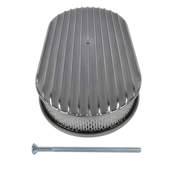 GELUOXI 15" Oval Polished Aluminum Air Cleaner Universal Fit for Most Hot Rods and Classic Engines