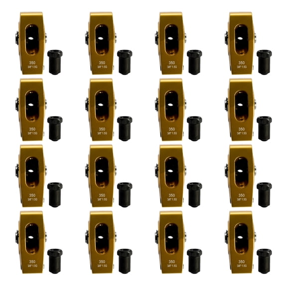 GELUOXI 16Pcs 1.5 Ratio 3/8" Engine Rocker Arm for CHEVROLET Small Block Gen I 262 265 267 283 Gold