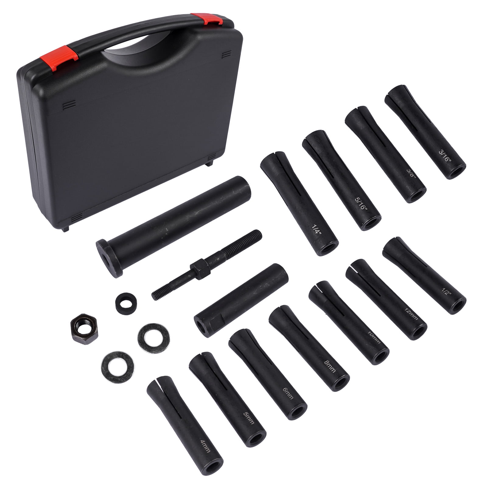 GELUOXI 18pcs In-Line Dowel Pin Puller Master Set 95400 Includes Both SAE Metric Collets, Efficient Dowel Pin Puller Tool