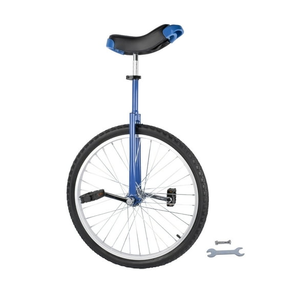 GELUOXI 24 Inch Wheel Unicycle Balance Fitness Exercise Adult Kids Outdoor Sports Training Cycling Unicycle with Steel Rim ,Mountain Tire Cycling Sports Exercise with Adjustable Seat(Blue)