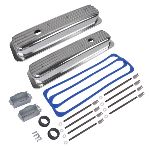 GELUOXI 2Pcs Engine Valve Cover for 1987-1999 Small Block Chevy 283 305 327 350 450 5.0L 5.7L Silver