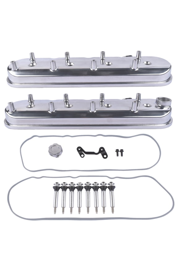 2Pcs Polished Aluminum Engine Valve Cover for All GM LS Engines LS1 LS2 LS3 LS6 LS7 Silver