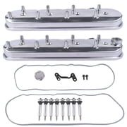 GELUOXI 2Pcs Polished Aluminum Engine Valve Cover for All GM LS Engines LS1 LS2 LS3 LS6 LS7 Silver