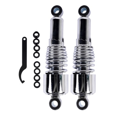 OUMURS 10.5” Chrome Rear Air Shock Absorber Pair – Harley Touring Dyna Sportster – Adjustable
