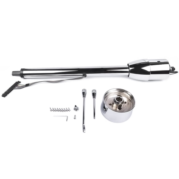 GELUOXI 30" Street Rod Chrome Manual Tilt Steering Column Floor Shift w/ith Adapter No Key R91001C-30"