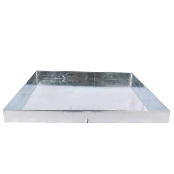 GELUOXI 30 x 30 x 2.5 Inch Washing Machine Pan Galvanized Steel Washing Machine Drain Pan Heavy Duty Compact Washer Drip Tray with Drain Hole & Hose Adapter