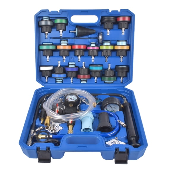 GELUOXI 31pcs Master Coolant Vacuum Refill Kit Radiator Cooling System Pressure Tester Kit with Vacuum Pump