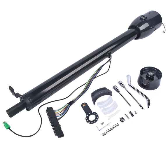GELUOXI 32" Black Stainless Steel Auto No key Steering Column with 9 Hole Wheel Adapter R91002BK-32"