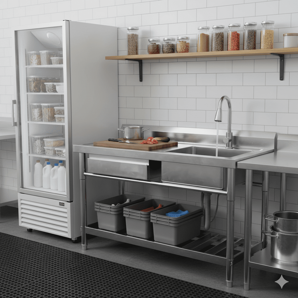 GELUOXI 39.3*19.6 in Stainless Steel Utility Sink, single bowl with right drainboard, pull-out faucet, hot/cold pipes, drawer, for indoor/outdoor use in kitchens, laundry rooms, or farmhouses