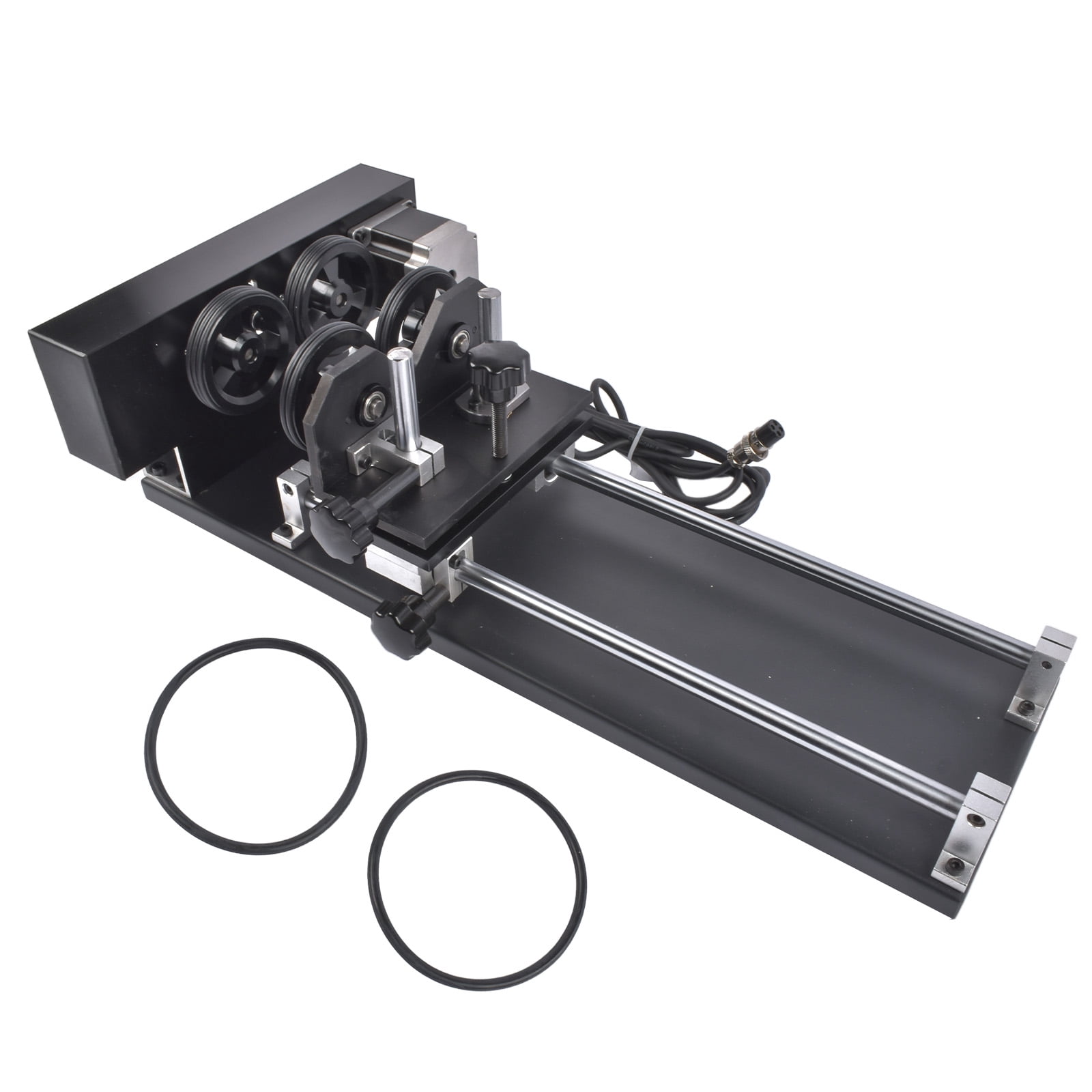 GELUOXI 4-Wheel Rotary Axis with 2-Phase Stepper Motor for 50W 60W 80W 100W 130W CO2 Laser Engraver Cutter Engraving Machine