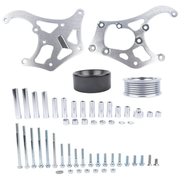 GELUOXI A/C Compressor Bracket Kit for LS1 Camaro Belt Tensioner LS Truck/SUV LS3/L99 Camaro Crank Pulley
