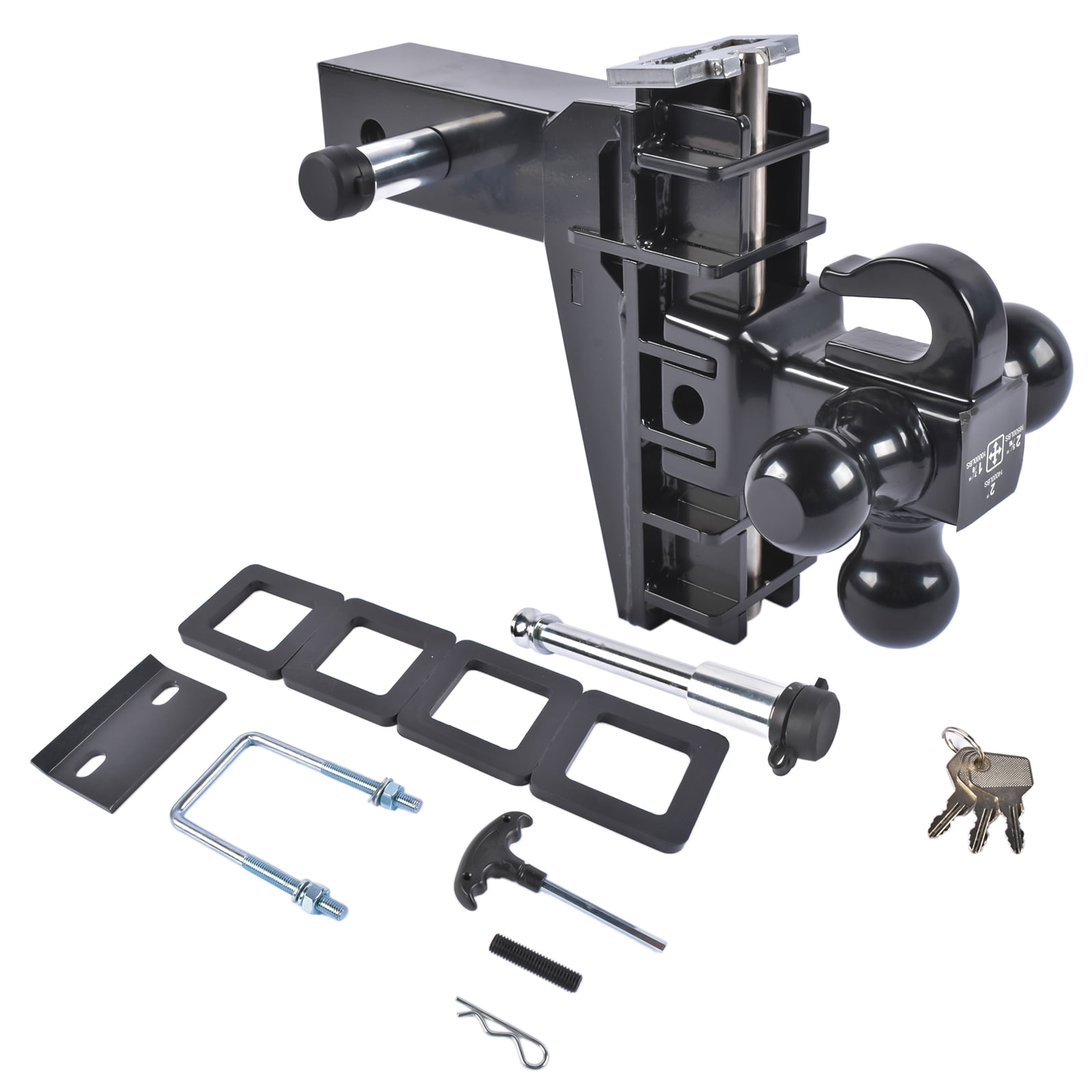 GELUOXI Adjustable Trailer Hitch Fits 2.5" Receiver 6" Drop/Rise ...