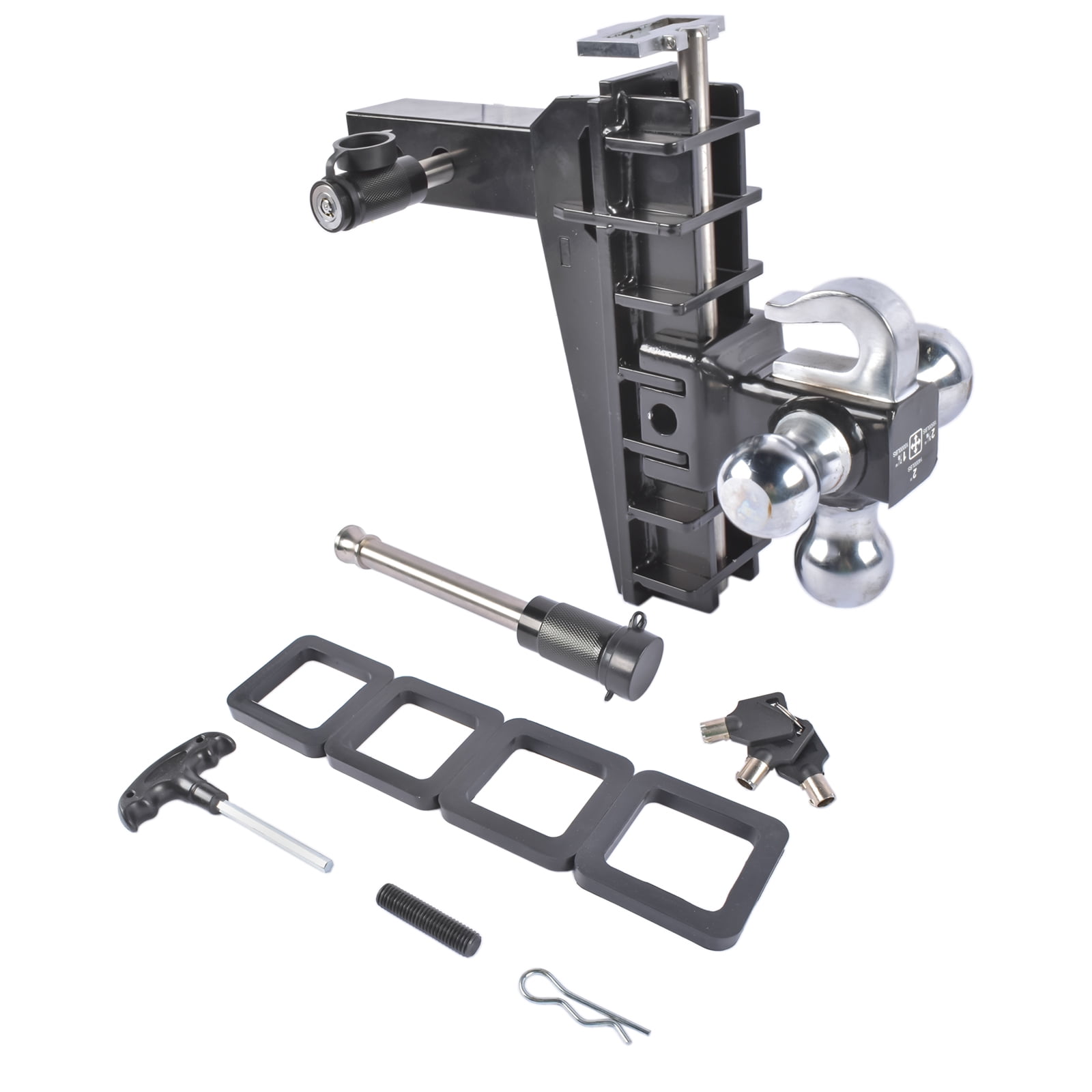 GELUOXI Adjustable Trailer Hitch Fits 2" Receiver 8" Drop/Rise Heavy ...