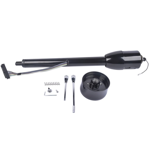 GELUOXI Black 28"Stainless Steel Tilt Steering Column Manual Floor Shift NoKey with Adapter R91001BK-28"