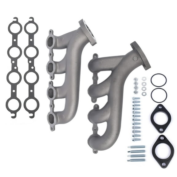 GELUOXI Cast Iron Exhaust Manifold w/ Gaskets 9988-R-BLEM for Chevrolet LS1 LS2 LS3 4.8L 5.3L 6.0L