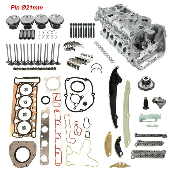 GELUOXI Cylinder Head Piston Gaskets Valves Kit for Audi A4 Q5 A6 CAE CDN 2.0 T Pin 21mm 06K109158AD