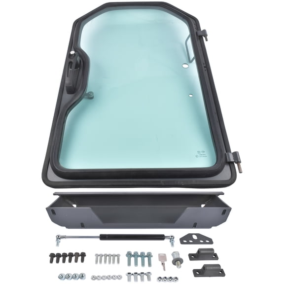 GELUOXI Door Frame & Window Assembly 7351555 for Bobcat Skid Steer S70 with Cab Glass 6729284 & Gas Spring 6678091