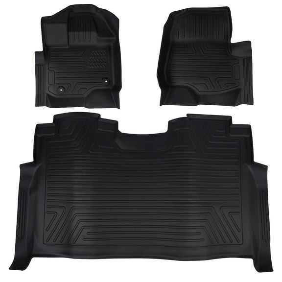 GELUOXI Floor Mats Fit for 2015-2026 Ford F-150/2022-2025 F-150 Lightning SuperCrew (Rear with Fold Flat Storage), All Weather Custom Fit TPE 1st&2nd F150 Accessories Floor Liners