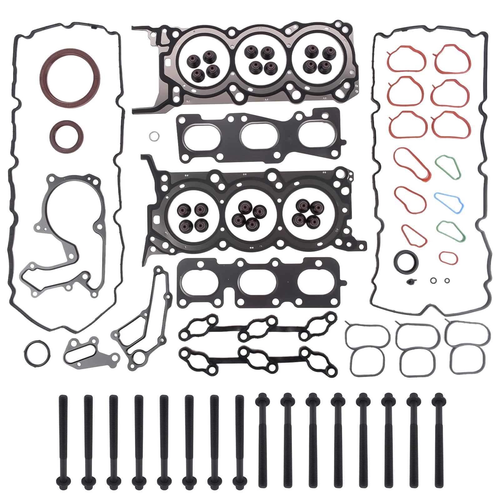 GELUOXI Front Engine Cylinder Head Gasket w/ 16 Bolts Set for Hyundai ...