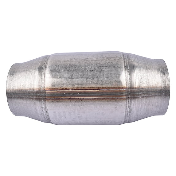 GELUOXI High Flow Universal Round Spun Catalytic Converter for In/Outlet Dia 3" Length 9" Silver 1Pc
