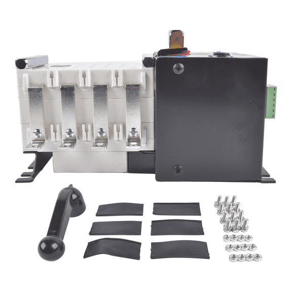GELUOXI Industrial Automatic Transfer Switch 4P 100A 110V or 220V Plastic Copper Steel Black White