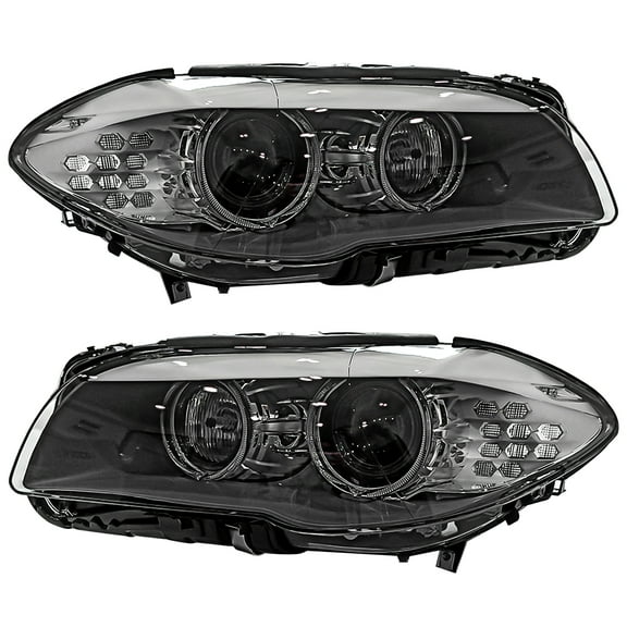 GELUOXI Pair L+R Headlight Housing w/ AFS for BMW 528i 535i 550i M5 2011-2013 63117271903 63117271904