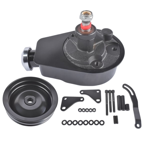 GELUOXI Power Steering Pump w/ Bracket 2 Groove Keyway Pulley for SBC 265 283 305 327 350 383 400 Engines