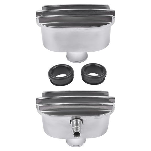 GELUOXI Push-in Breather & PCV Combo Kit 1-1/4" Valve Cover Hole Polished Aluminum Finned